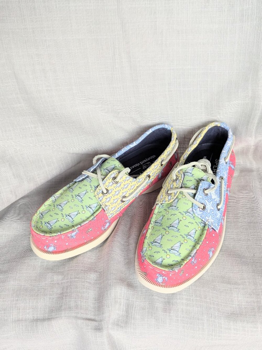 SPERRY VINEYARD VINES GIRLS HERITAGE PATCHWORK AUTHENTIC ORIGINAL BOAT SHOE SZ 1